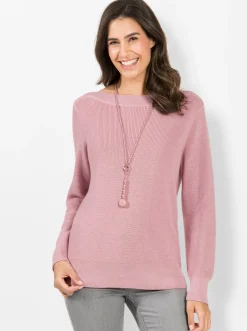 Pullover| Strickpullover in Ripp-Optik hortensie
