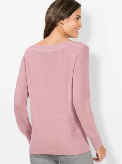 Pullover| Strickpullover in Ripp-Optik hortensie