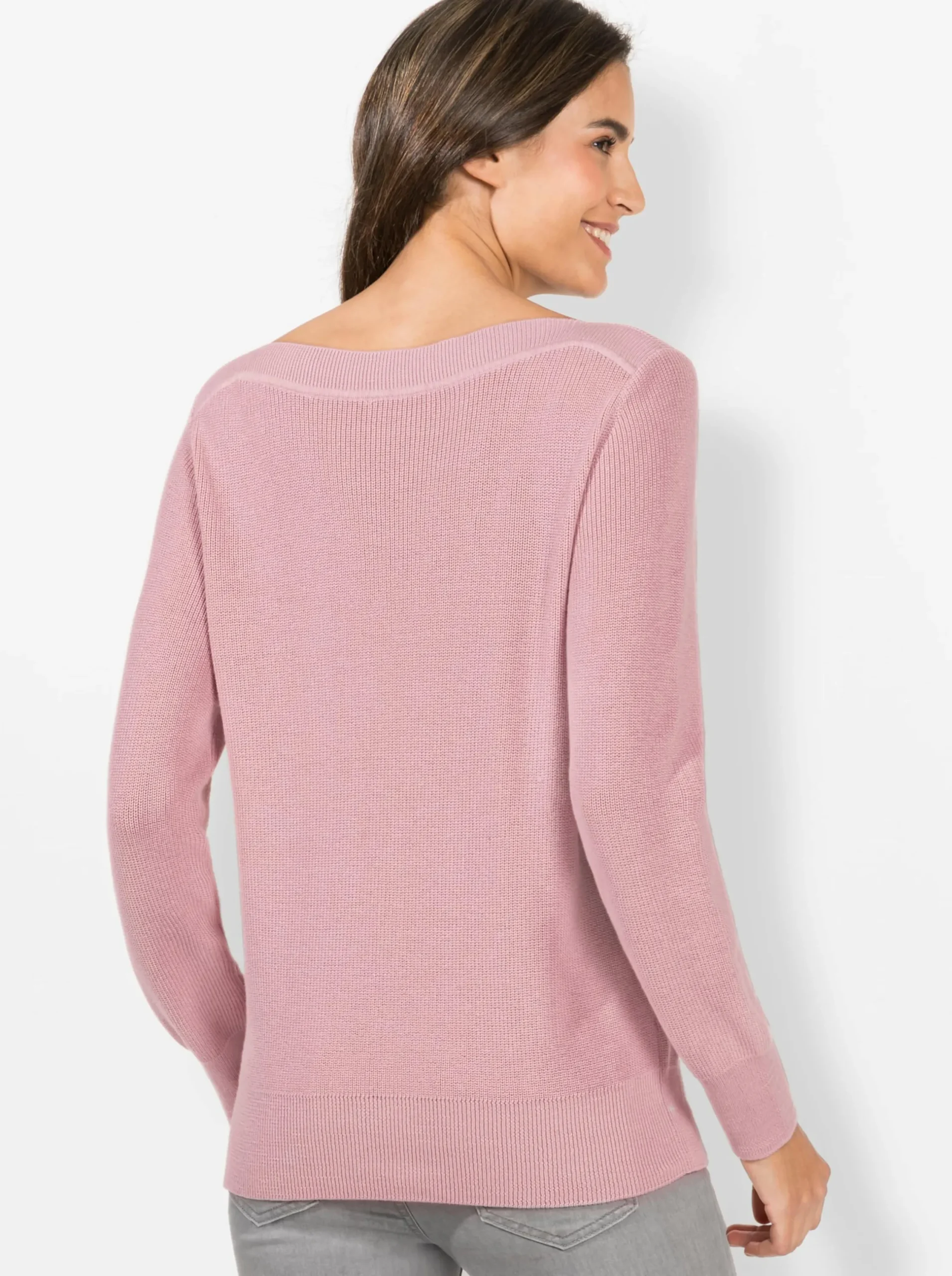 Pullover| Strickpullover in Ripp-Optik hortensie