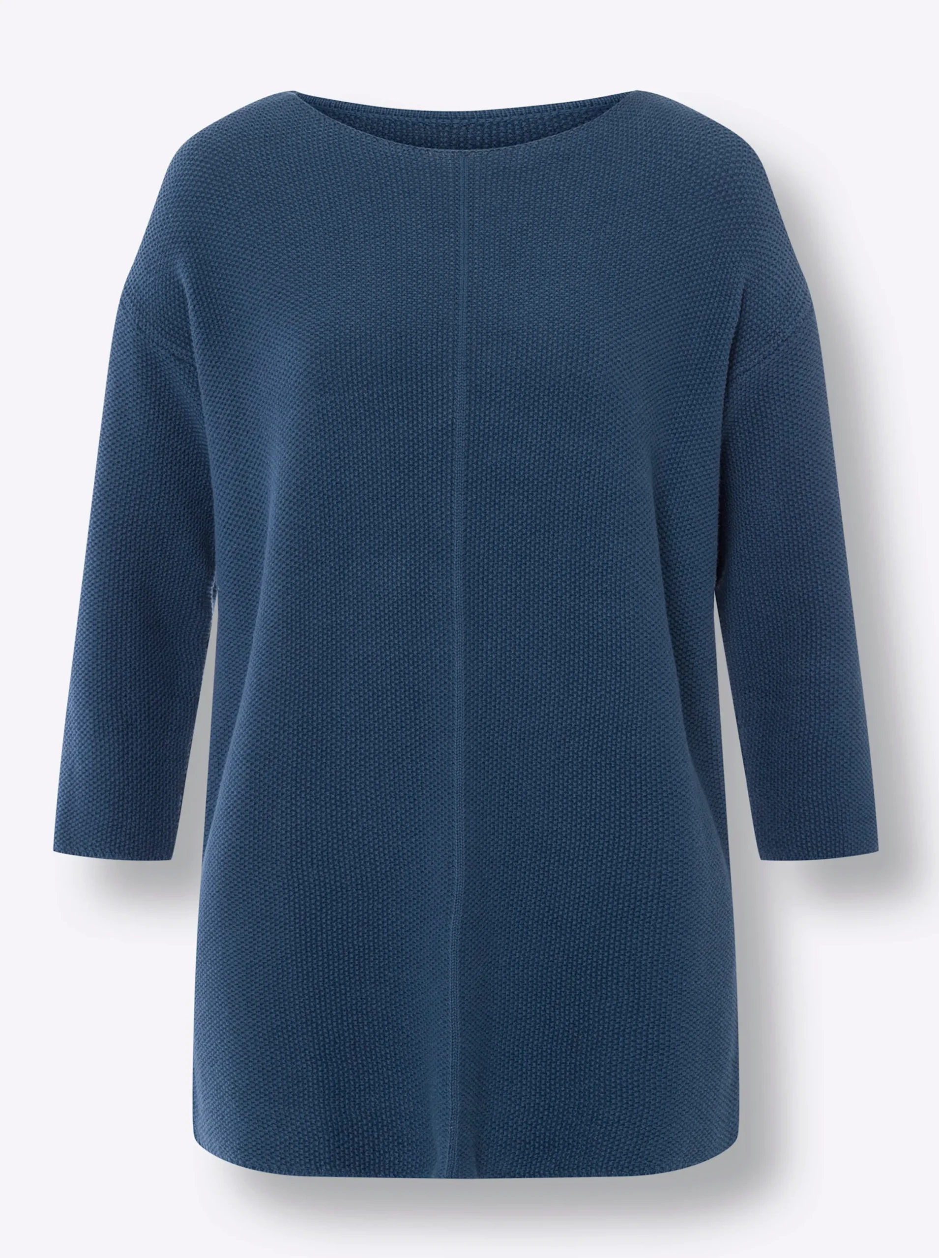 Pullover|heine Strickpullover mit Effekt-Strick jeansblau