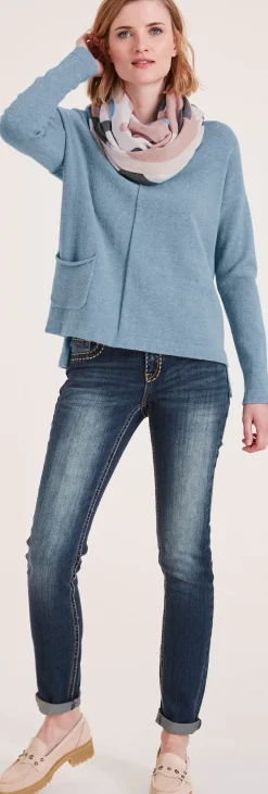 Pullover|heine Strickpullover mit Effektgarn bleu