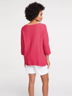Pullover|heine Strickpullover mit Effekt-Strick himbeere