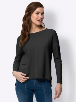 Pullover|heine Strickpullover mit Effektgarn schwarz