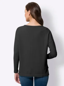 Pullover|heine Strickpullover mit Effektgarn schwarz