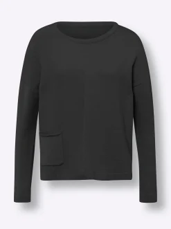 Pullover|heine Strickpullover mit Effektgarn schwarz