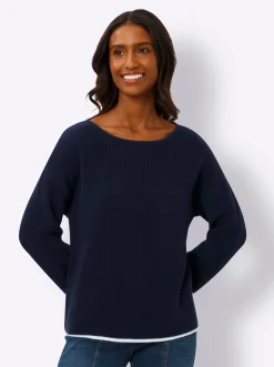 Pullover|heine Strickpullover mit 3/4-Ärmeln marine
