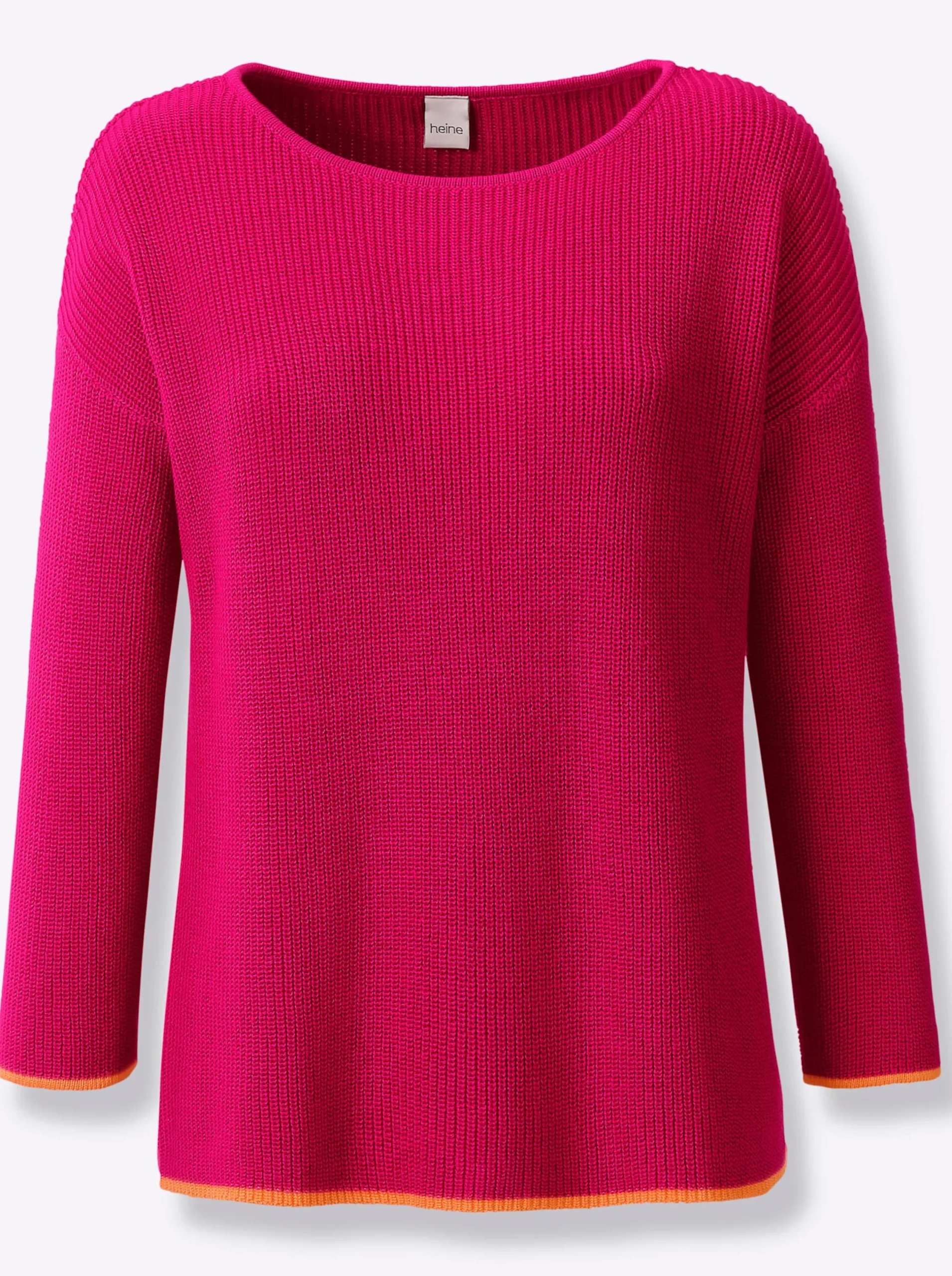 Pullover|heine Strickpullover mit 3/4-Ärmeln pink
