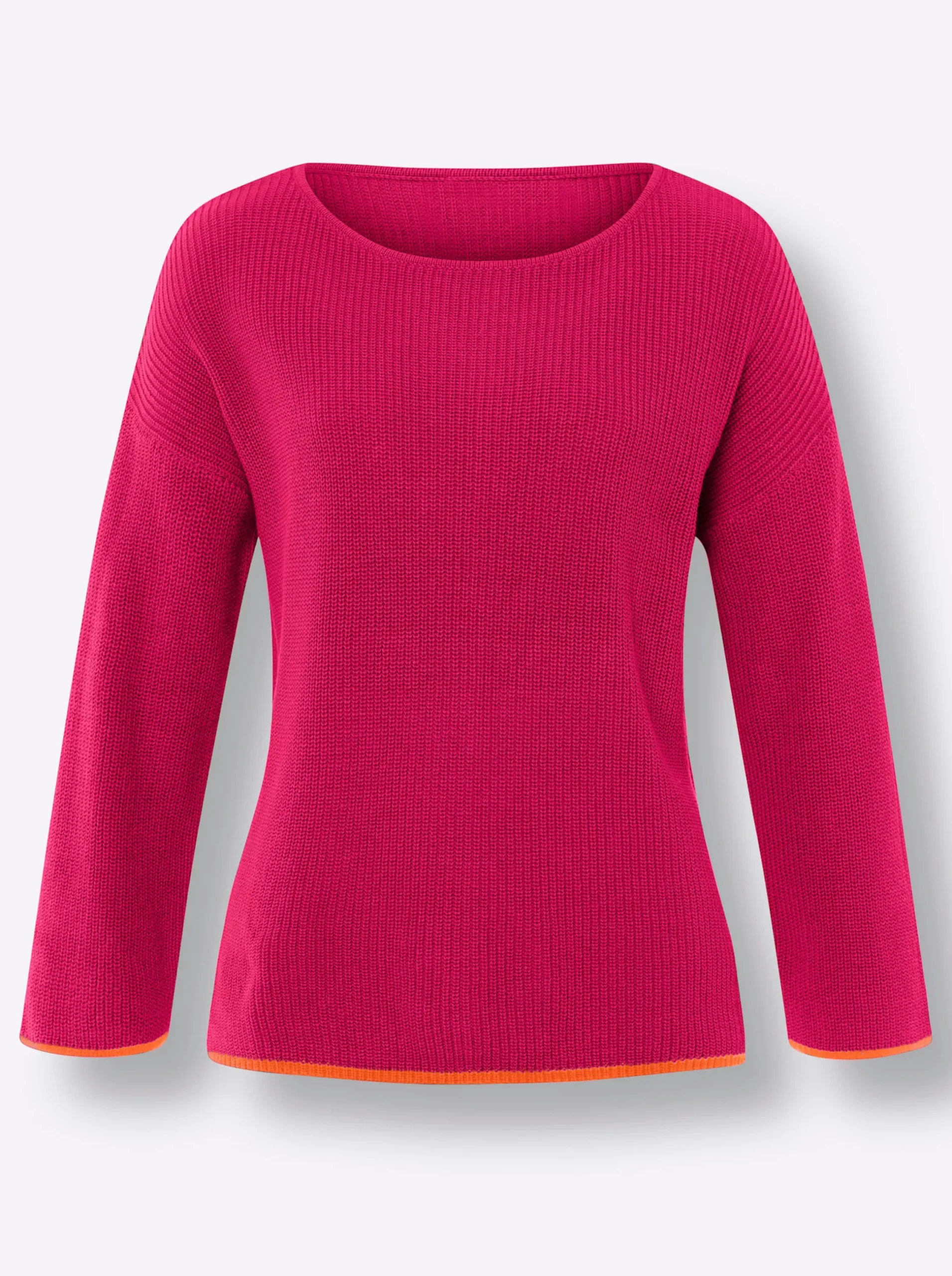 Pullover|heine Strickpullover mit 3/4-Ärmeln pink