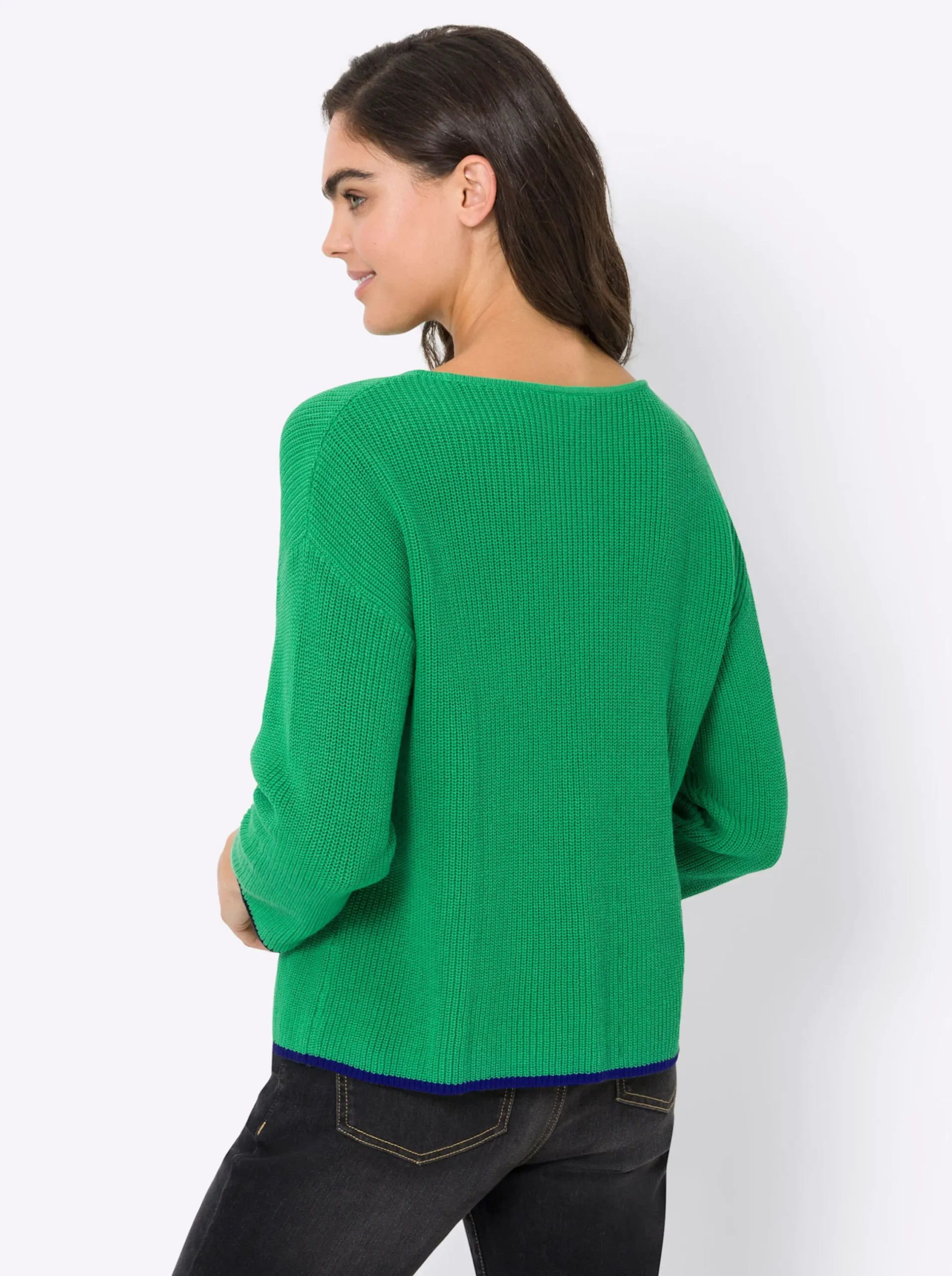 Pullover|heine Strickpullover mit 3/4-Ärmeln grasgrün