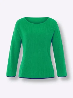 Pullover|heine Strickpullover mit 3/4-Ärmeln grasgrün