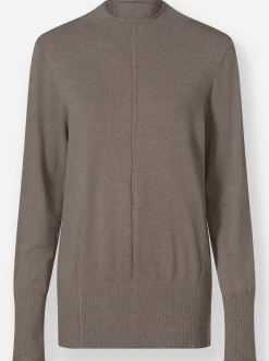 Pullover|heine Strickpullover mit Stehkragen taupe-meliert
