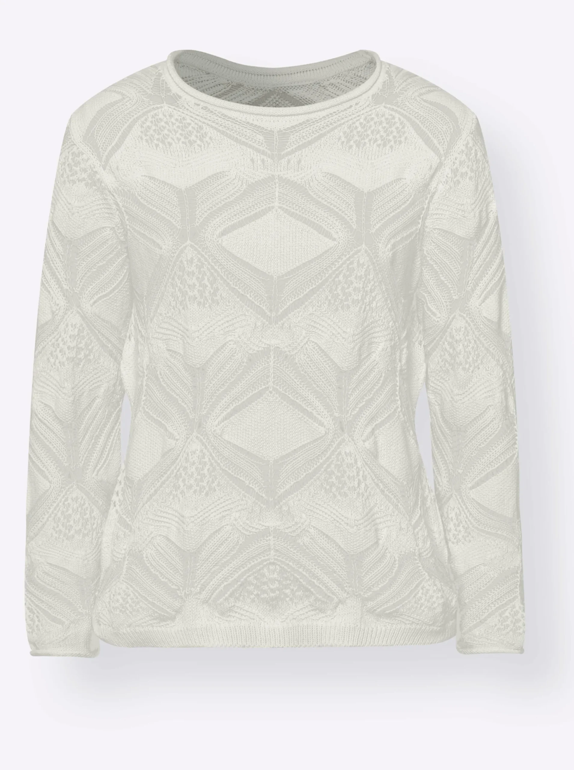 Pullover|heine Strickpullover mit transparenten Partien ecru