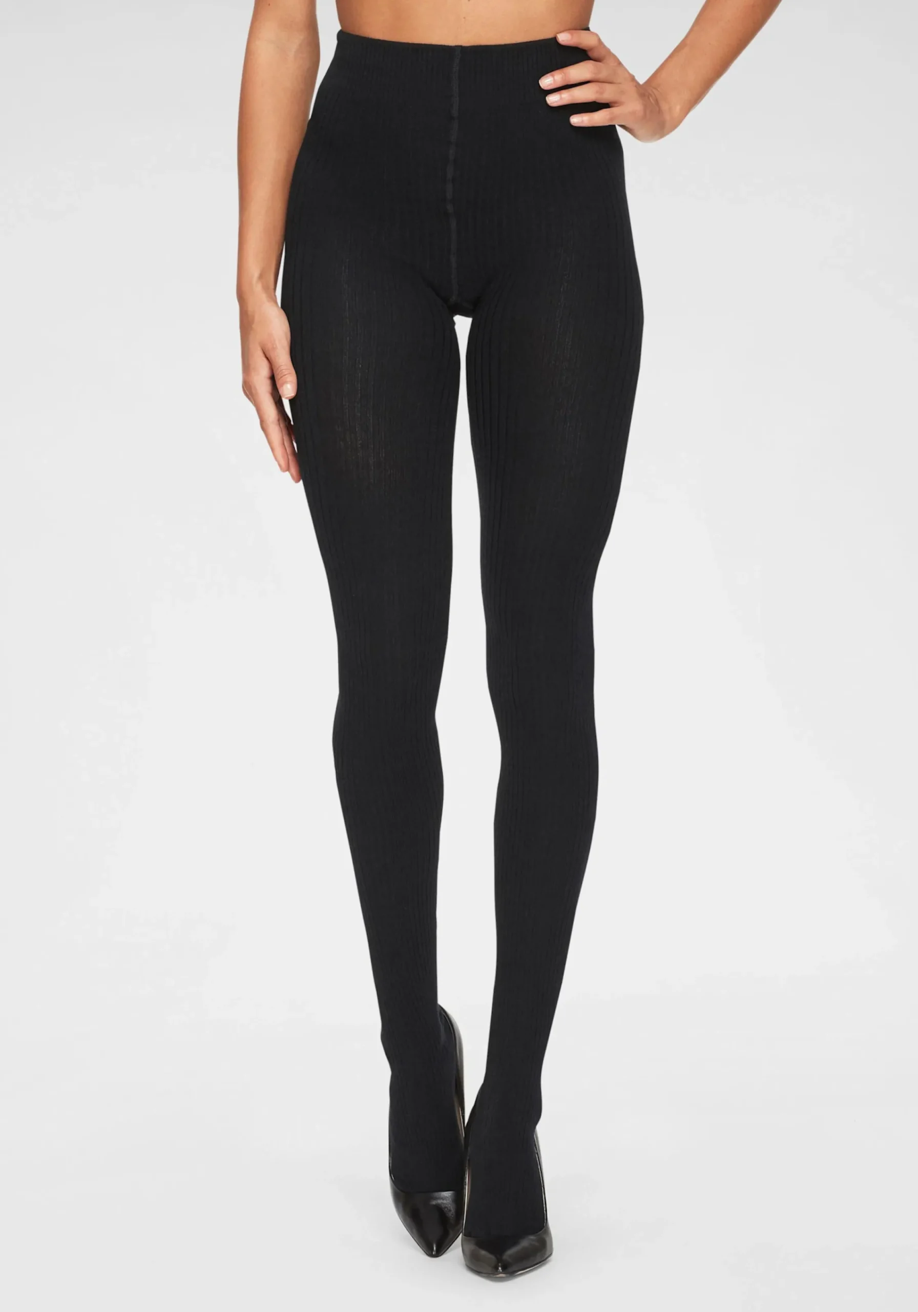 Strümpfe & Socken|Strandmode|Lavana Strickstrumpfhose schwarz