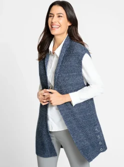 Jacken| Strickweste rauchblau-meliert
