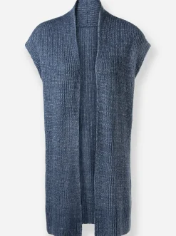 Jacken| Strickweste rauchblau-meliert