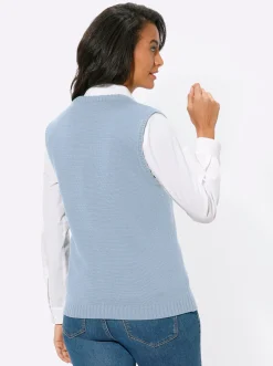 Jacken| Strickweste mit Reißverschluss eisblau