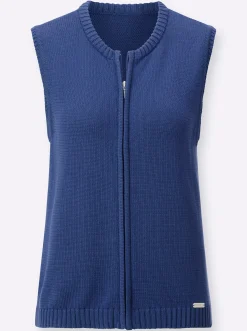 Jacken| Strickweste mit Reißverschluss royalblau