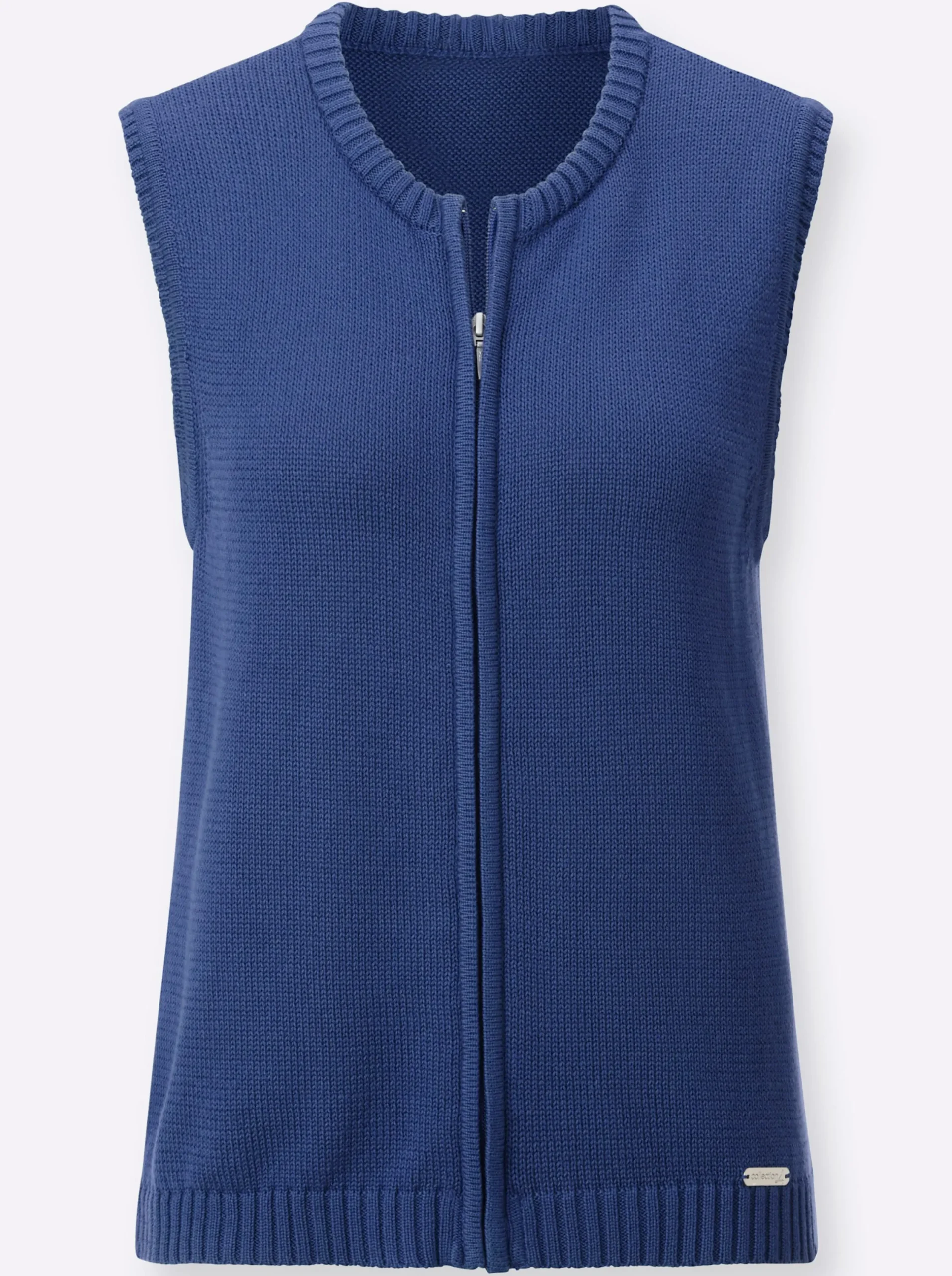 Jacken| Strickweste mit Reißverschluss royalblau