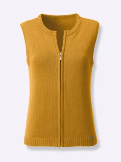 Jacken| Strickweste mit Reißverschluss maisgelb