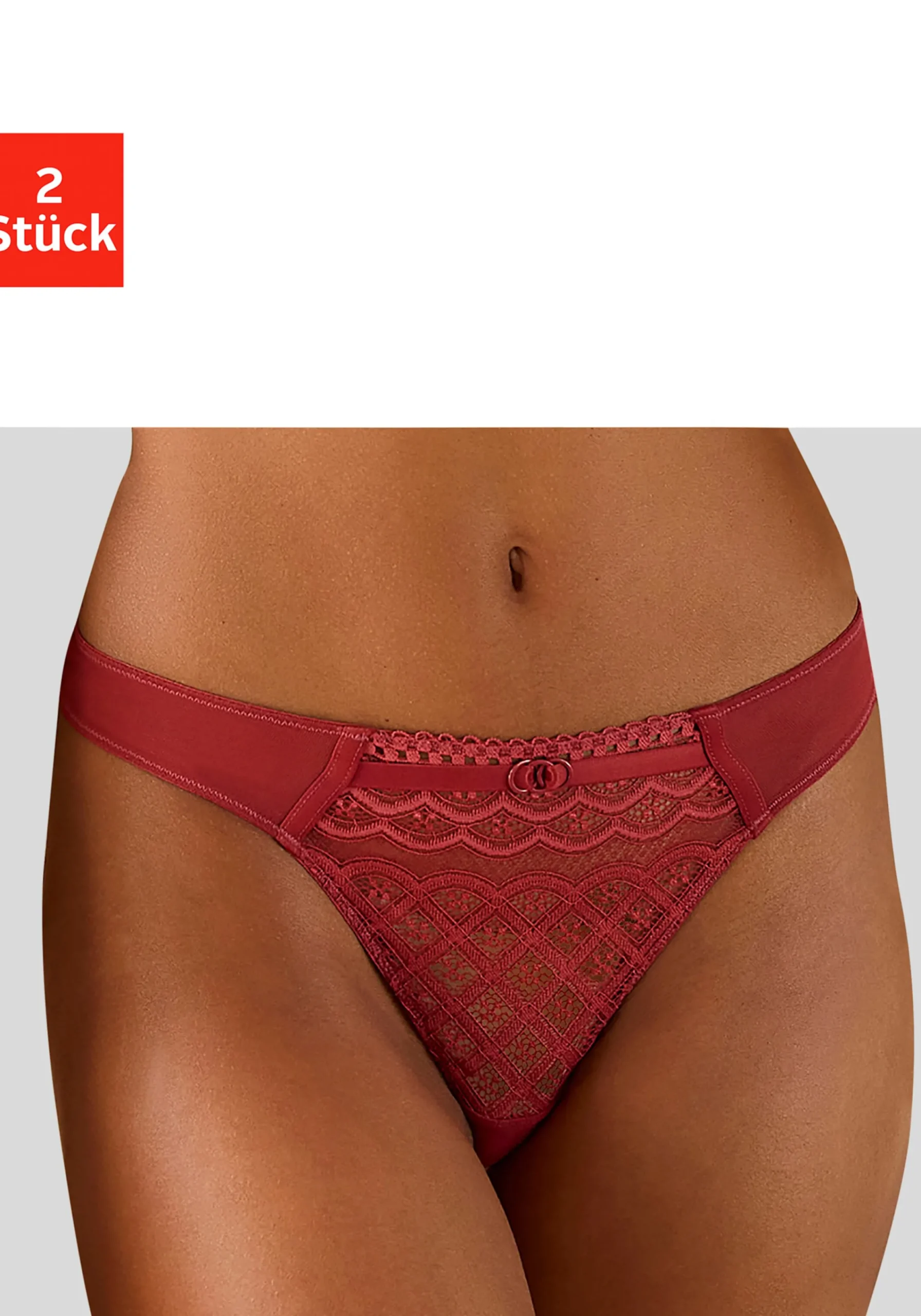 Unterhosen|petite fleur String haselnuss+puder