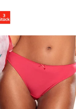 Unterhosen|petite fleur String rot+marine+weiß