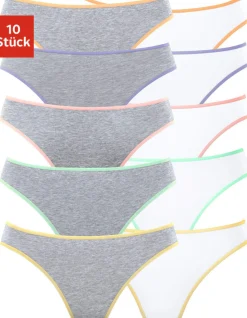 Unterhosen|petite fleur String grau-meliert,weiß