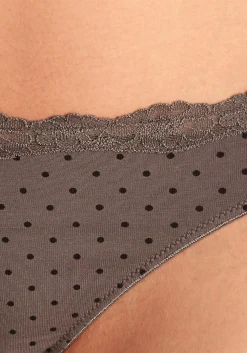 Unterhosen|LASCANA String taupe-uni,gepunktet-gestreift,gestreift