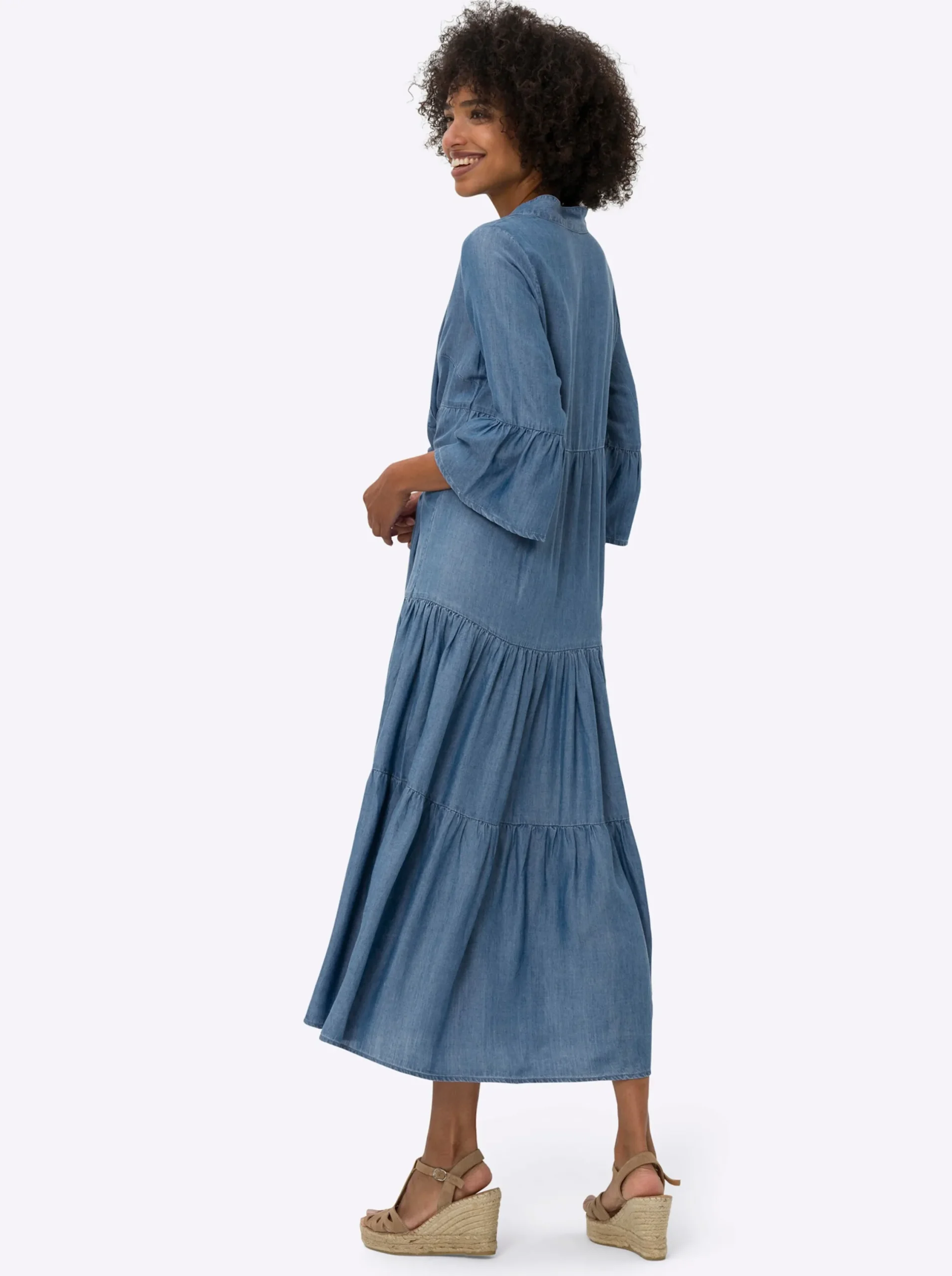 Kleider|heine Stufenkleid mit Stufen-Schnitt jeansblau