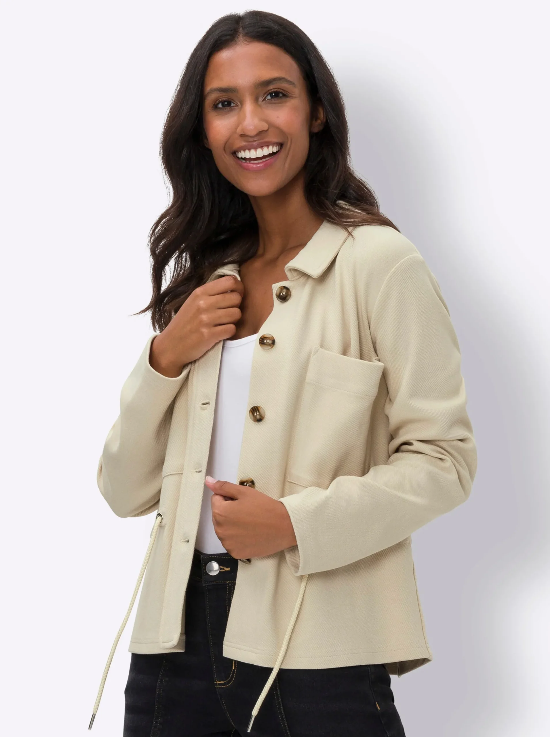 Blazer|heine Sweatblazer sand