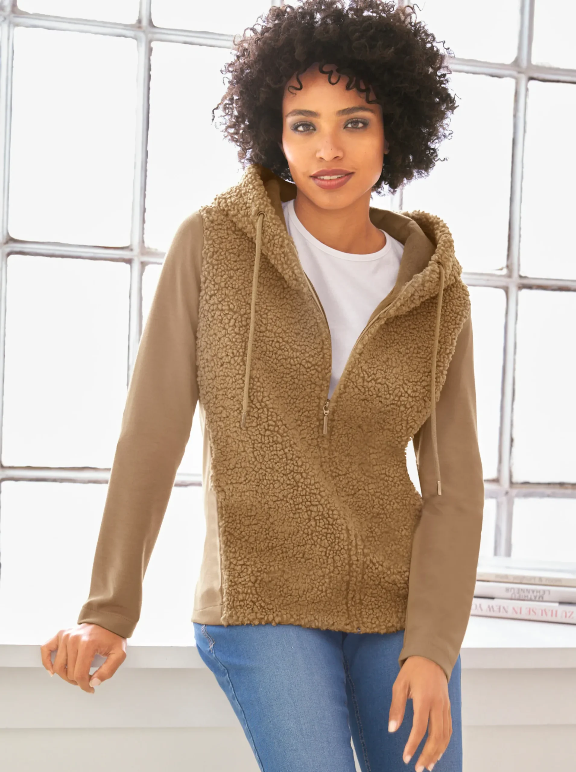 Homewear|heine Sweatjacke camel