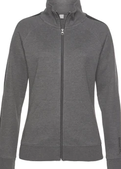 Jacken| Sweatjacke anthrazit-meliert-schwarz
