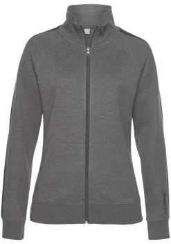 Jacken| Sweatjacke anthrazit-meliert-schwarz