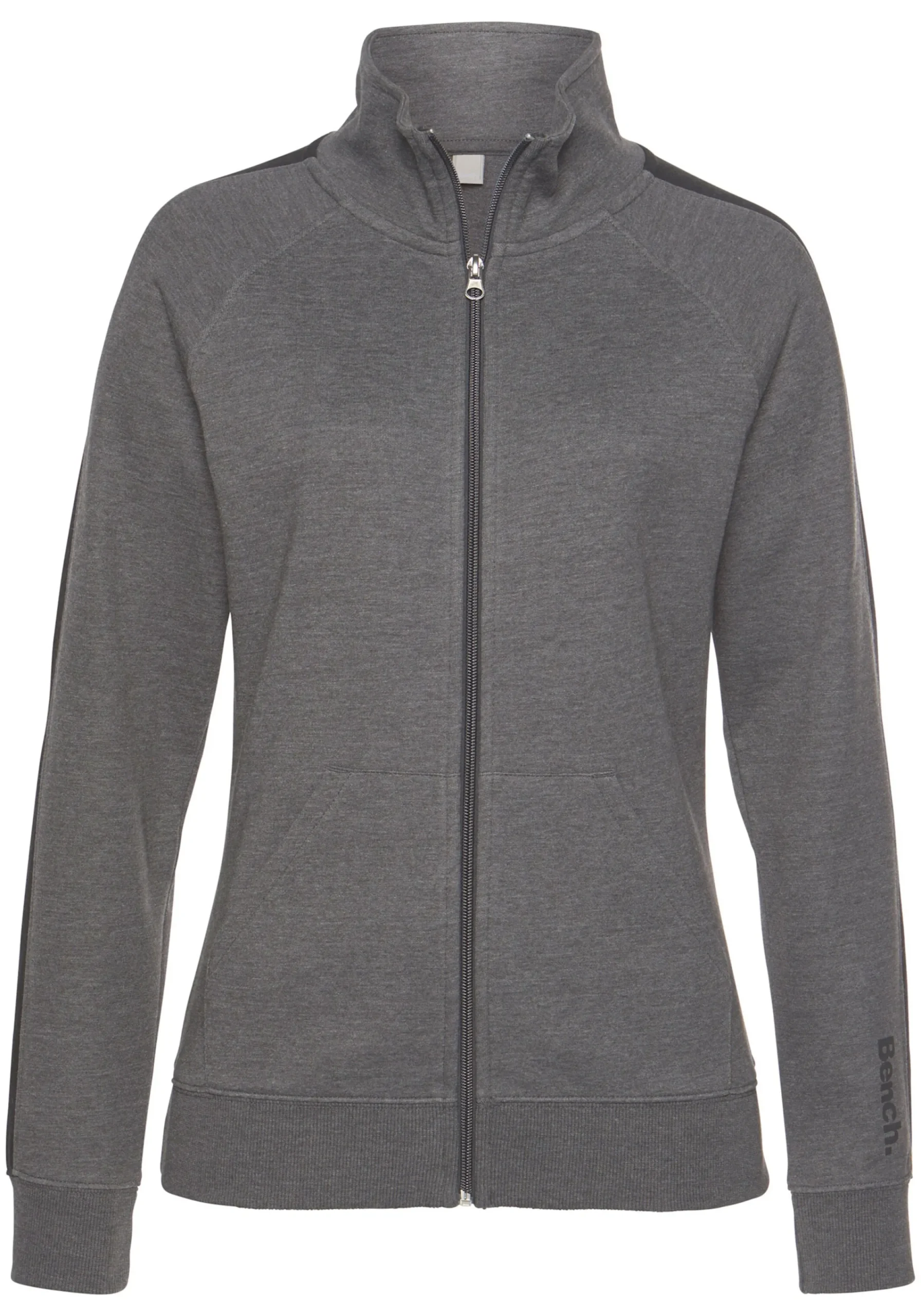 Jacken| Sweatjacke anthrazit-meliert-schwarz