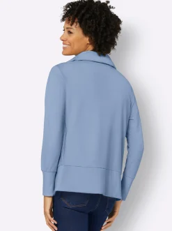 Jacken| Sweatjacke aus reiner Baumwolle bleu