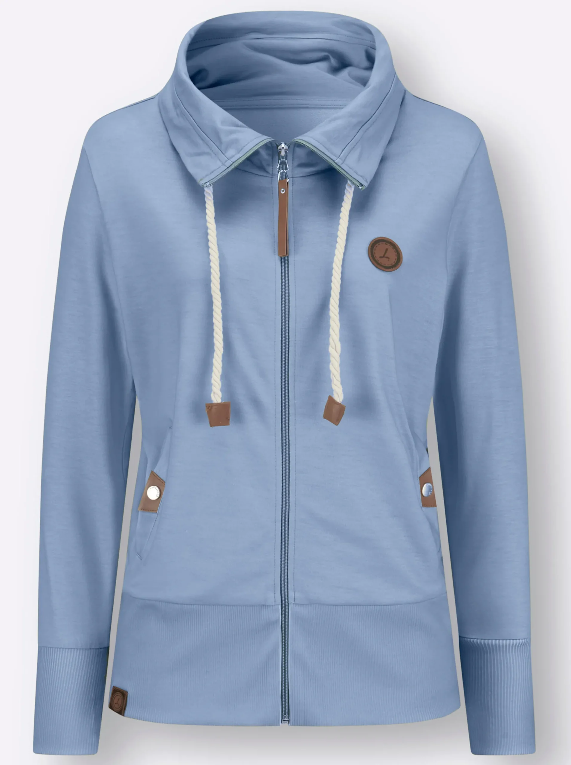 Jacken| Sweatjacke aus reiner Baumwolle bleu