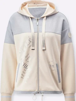Jacken| Sweatjacke im softweichen Modal-Mix silberfarben-elfenbein