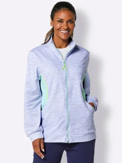 Jacken|Catamaran Sports Sweatjacke mit Mesh-Einsätzen taubenblau-meliert