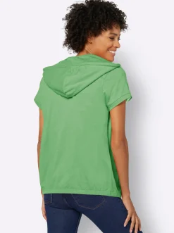 Jacken| Sweatjacke mit Nahttaschen apfel