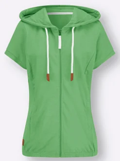 Jacken| Sweatjacke mit Nahttaschen apfel