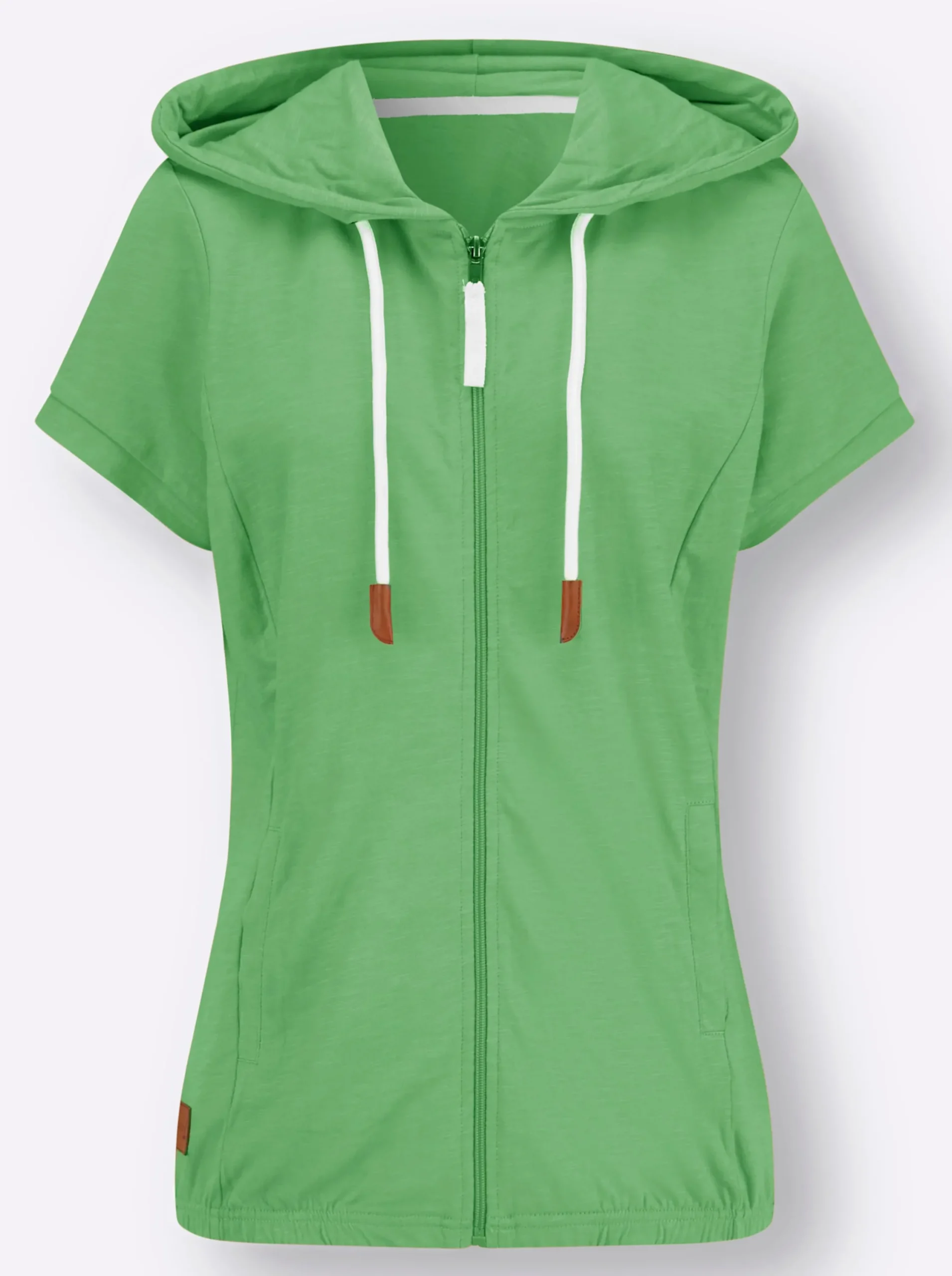 Jacken| Sweatjacke mit Nahttaschen apfel