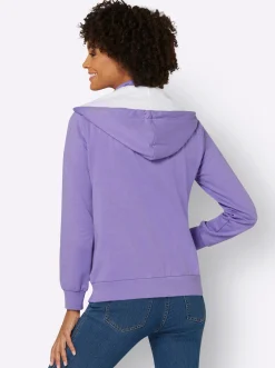 Jacken| Sweatjacke mit Rippenbündchen lavendel
