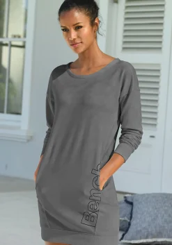 Kleider| Sweatkleid anthrazit-schwarz