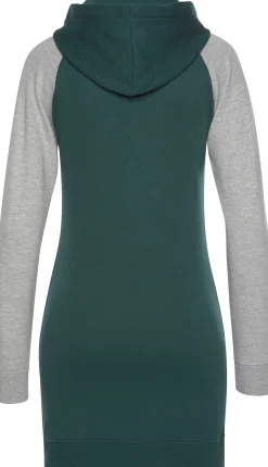 Kleider| Sweatkleid dunkelgrün-grau