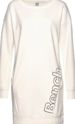 Homewear|Kleider| Sweatkleid ecru-schwarz