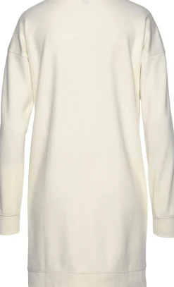 Homewear|Kleider| Sweatkleid ecru-schwarz