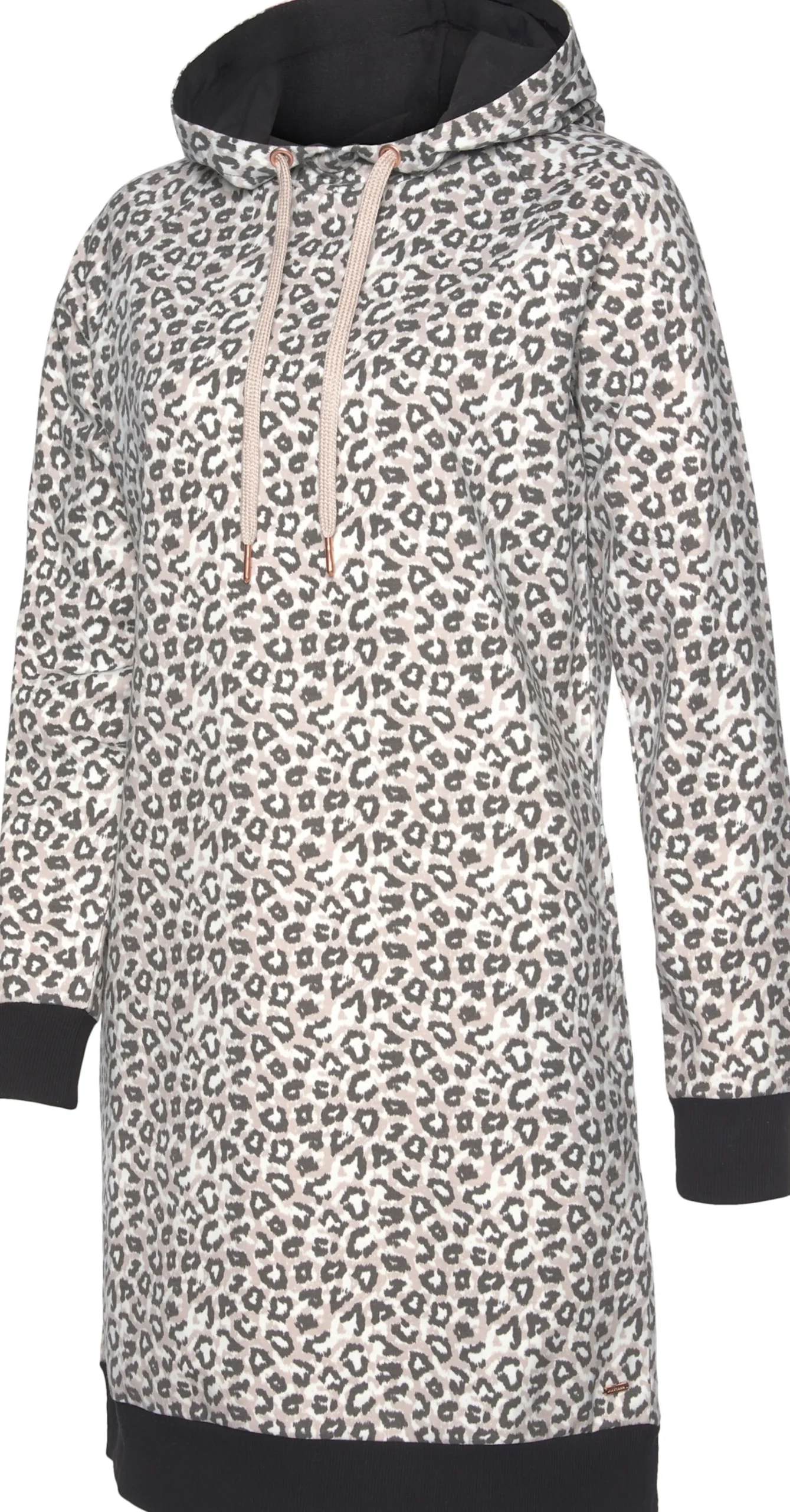 Kleider|LASCANA Sweatkleid beige-schwarz