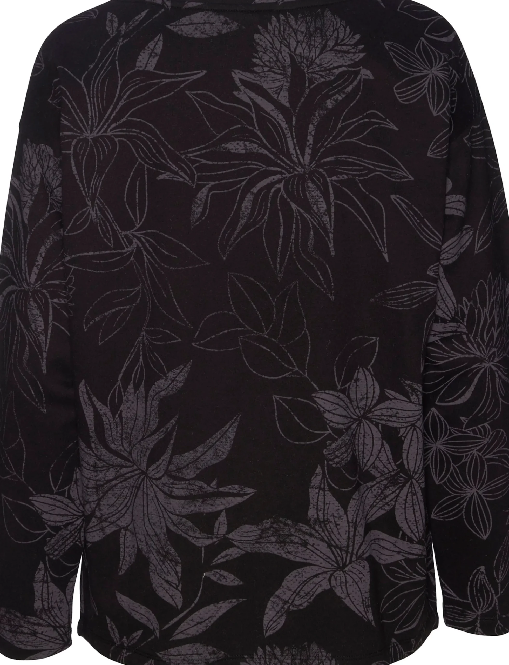 Shirts|LASCANA Sweatshirt schwarz-gemustert