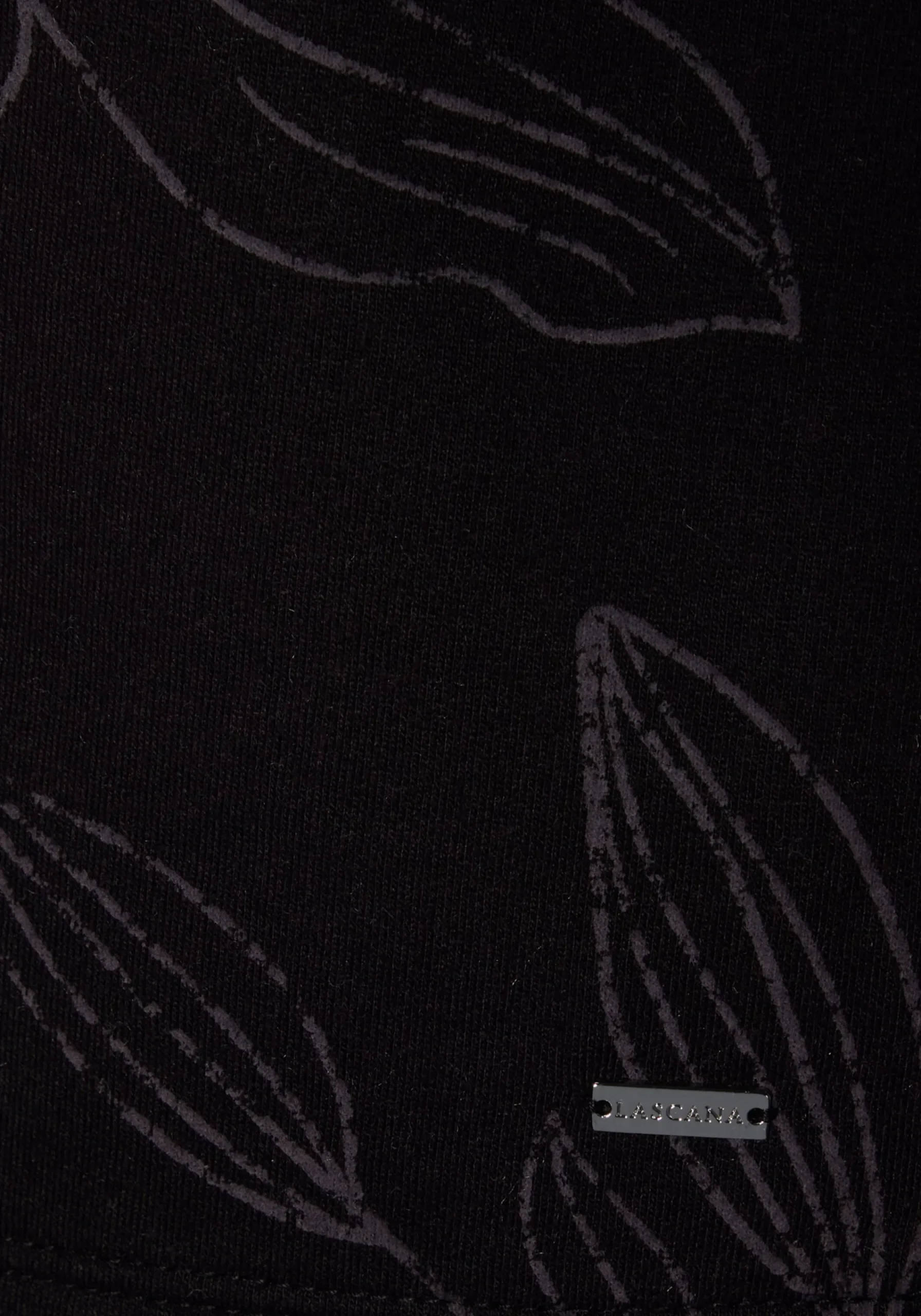 Shirts|LASCANA Sweatshirt schwarz-gemustert