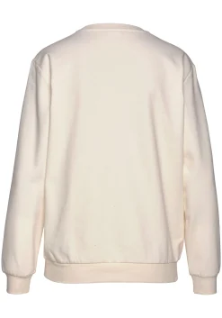 Pullover|LASCANA Sweatshirt hellbeige-natur-hellrosa