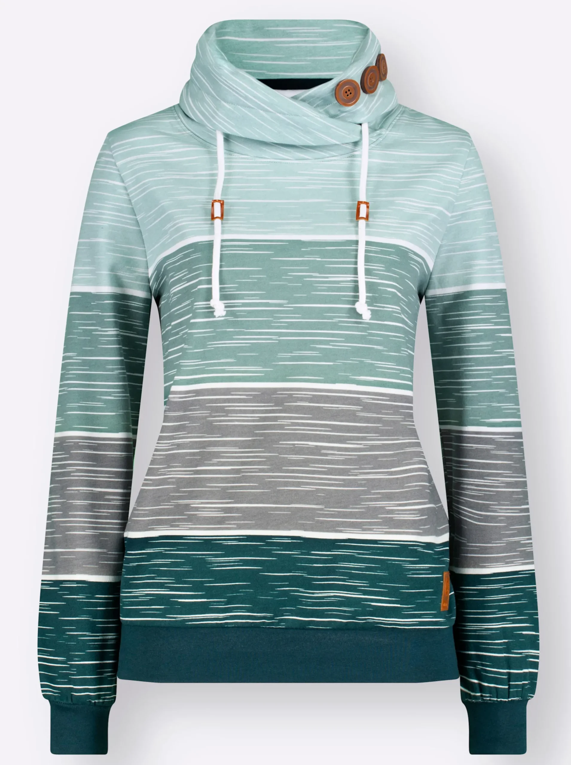 Pullover| Sweatshirt petrol-kalkmint-bedruckt